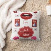 かわいい赤い口紅のクッション クッション (ブランケット)