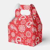 かわいい赤い国のペイズリータイル模様 フェイバーボックス (正面サイド)