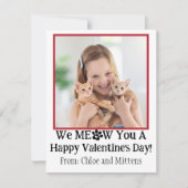 かわいい赤い子ネコ写真教室バレンタインデー ノートカード (正面)