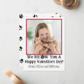 かわいい赤い子ネコ写真教室バレンタインデー ノートカード (正面/裏面インサイチュ)