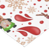 かわいい赤い子供たちのクリスマストリのシカ テーブルクロス (アングル)