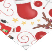 かわいい赤い子供のクリスマストナカイ テーブルクロス (アングル)