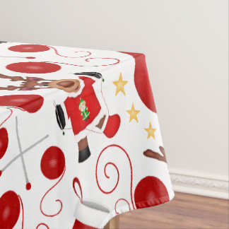 かわいい赤い子供のクリスマストナカイ テーブルクロス