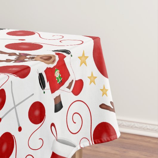 かわいい赤い子供のクリスマストナカイ テーブルクロス (インサイチュ)