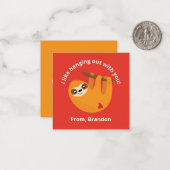 かわいい赤い子供のスローガン バレンタインデーのメモカード ノートカード (正面/裏面インサイチュ)