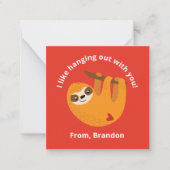 かわいい赤い子供のスロー バレンタインデー メッセージ カード (正面)