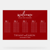 かわいい赤い小さな結婚式のアクリル席次表 アクリルサイン (正面)