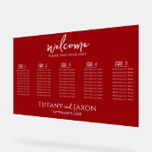 かわいい赤い小さな結婚式のアクリル席次表 アクリルサイン (傾斜)