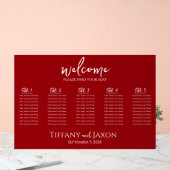 かわいい赤い小さな結婚式のアクリル席次表 アクリルサイン (ウェディング)