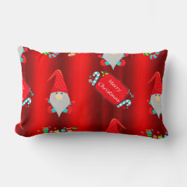 かわいい赤い小人クリスマス ランバークッション