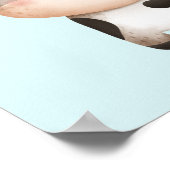 かわいい赤い帽子の幸せ牛 ポスター (角)