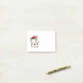 かわいい赤い帽子の幸せ牛 ポストイット (デスク上)