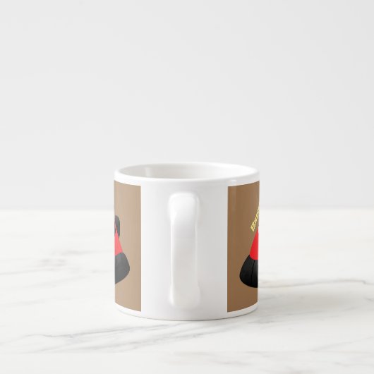 かわいい赤い幸せなホバークラフト漫画 エスプレッソカップ (裏面)