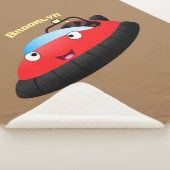 かわいい赤い幸せなホバークラフト漫画 シェルパブランケット (3/4)