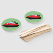 かわいい赤い幸せなホバークラフト漫画 ハンドファン (組立なし)