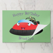 かわいい赤い幸せなホバークラフト漫画 ペーパーパッド (折り畳み)