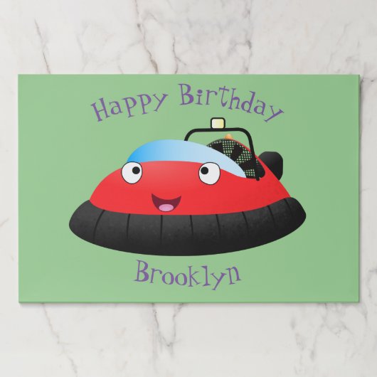 かわいい赤い幸せなホバークラフト漫画 ペーパーパッド (正面)