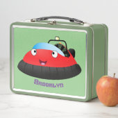 かわいい赤い幸せなホバークラフト漫画 メタルランチボックス (インサイチュ)