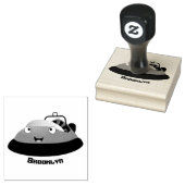 かわいい赤い幸せなホバークラフト漫画 ラバースタンプ (押印)