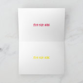 かわいい赤い幸せステープラー漫画イラストレーション カード (内部)