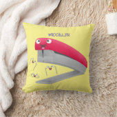 かわいい赤い幸せステープラー漫画イラストレーション クッション (ブランケット)