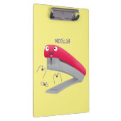 かわいい赤い幸せステープラー漫画イラストレーション クリップボード (右)