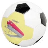 かわいい赤い幸せステープラー漫画イラストレーション サッカーボール (3/4)