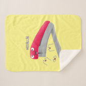 かわいい赤い幸せステープラー漫画イラストレーション シェルパブランケット (正面(横))