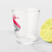 かわいい赤い幸せステープラー漫画イラストレーション ショットグラス (右)