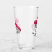 かわいい赤い幸せステープラー漫画イラストレーション タンブラーグラス (左)