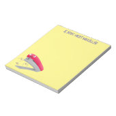 かわいい赤い幸せステープラー漫画イラストレーション ノートパッド (回転)