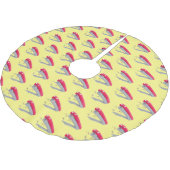 かわいい赤い幸せステープラー漫画イラストレーション ブラッシュドポリエステルツリースカート (アングル)