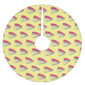 かわいい赤い幸せステープラー漫画イラストレーション ブラッシュドポリエステルツリースカート (正面)