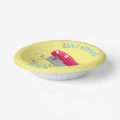 かわいい赤い幸せステープラー漫画イラストレーション ペーパーボウル (傾斜あり)