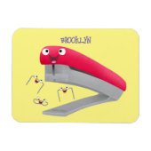 かわいい赤い幸せステープラー漫画イラストレーション マグネット (横)