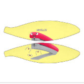 かわいい赤い幸せステープラー漫画イラストレーション ミニバスケットボール (パネル)