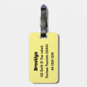 かわいい赤い幸せステープラー漫画イラストレーション ラゲッジタグ (裏面縦)