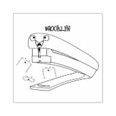 かわいい赤い幸せステープラー漫画イラストレーション ラバースタンプ (インプリント)