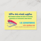 かわいい赤い幸せステープラー漫画イラストレーション 名刺 (正面)