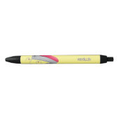 かわいい赤い幸せステープラー漫画イラストレーション 黒ボールペン (正面)