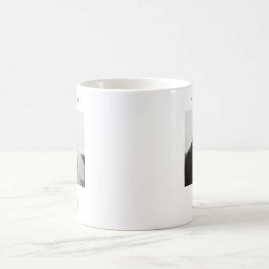 かわいい赤い弓の写真メリークリスマス コーヒーマグカップ (中央)