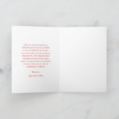 かわいい赤い弓の写真メリークリスマス シーズンカード (内部)