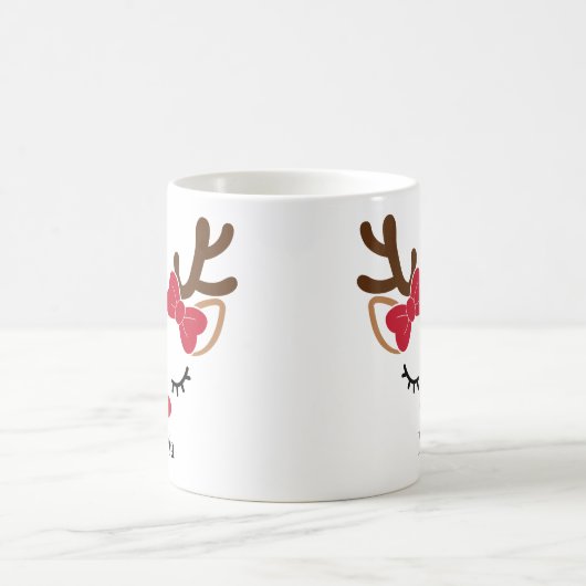 かわいい赤い弓ガールトナディアクリスマスマグ コーヒーマグカップ (中央)