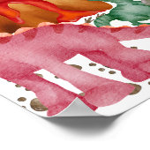 かわいい赤い恐竜の保育園ポスター ポスター (角)