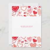 かわいい赤い愛のハート写真バレンタインデー シーズンカード (裏面)