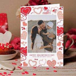 かわいい赤い愛のハート写真バレンタインデー シーズンカード