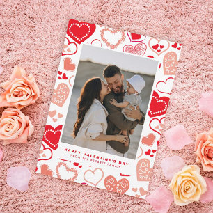 かわいい赤い愛のハート写真バレンタインデー シーズンカード