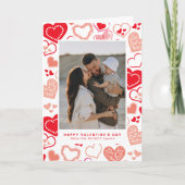 かわいい赤い愛のハート写真バレンタインデー シーズンカード (正面)