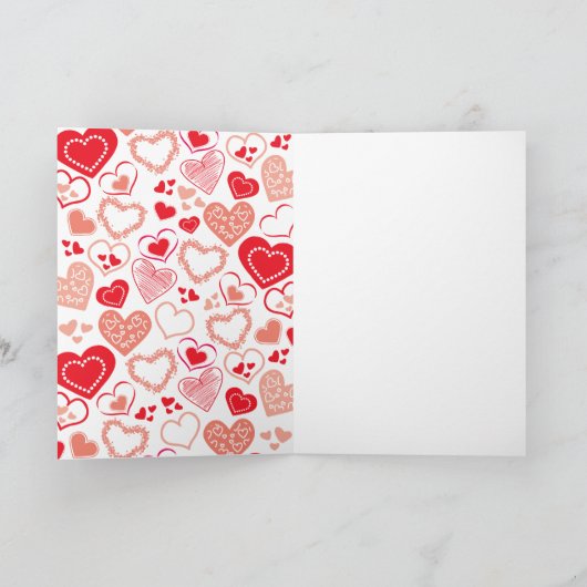 かわいい赤い愛のハート写真バレンタインデー シーズンカード (内部)