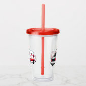 かわいい赤い救急車の漫画 アクリルタンブラー (右)